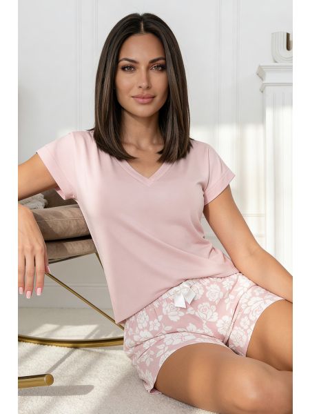 Baumwollpyjama für Damen mit kurzen Hosen - Rosalia short