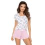 Kurzärmeliger Baumwollpyjama für Damen - Schafsrosa - 3