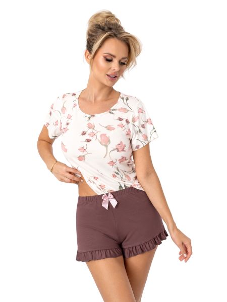 Damen-Schlafanzug mit gerüschten kurzen Shorts - Amaris short - 2