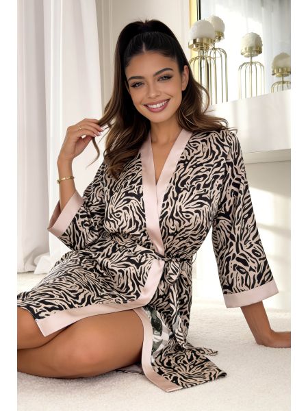 Morgenmantel aus Satin für Damen - Sheila