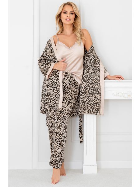 Morgenmantel aus Satin für Damen - Sheila - 2