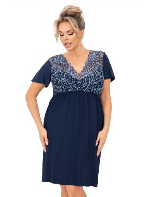 Damen-Nachthemd - Melania plus Größe navy blau