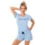 Blauer Schlafanzug aus Baumwolle für Damen - Star kurz - 3