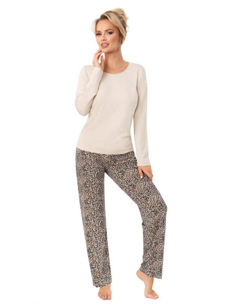 Schlafanzug für Damen in langer Pantherhose - Omari lang - 2