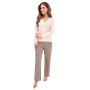 Damen Schlafanzug lange Hose - Daphne lang beige - 3