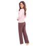 Damen Schlafanzug lange Hose - Daphne lang rosa - 5