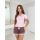 Pyjama aus Spitze für Damen - Daphne kurz rosa