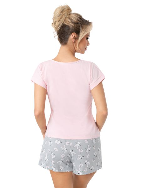 Kurzärmeliger Damen-Schlafanzug - Bunny short pink - 4
