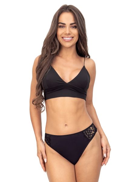 Schwarzer Spitzen-Tanga - 245 schwarz - 2