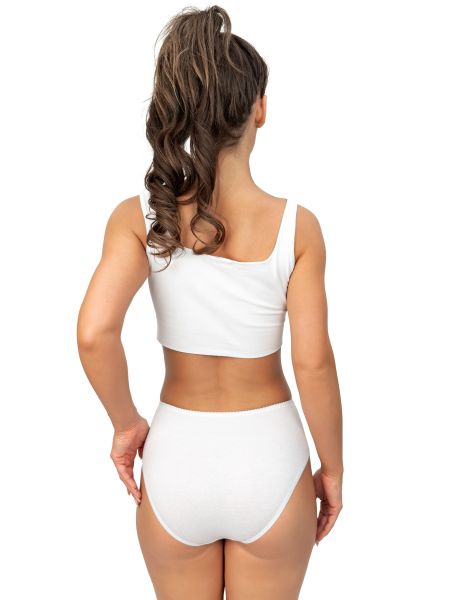 Höschen mit hoher Taille und Spitze - 244 weiß - 4