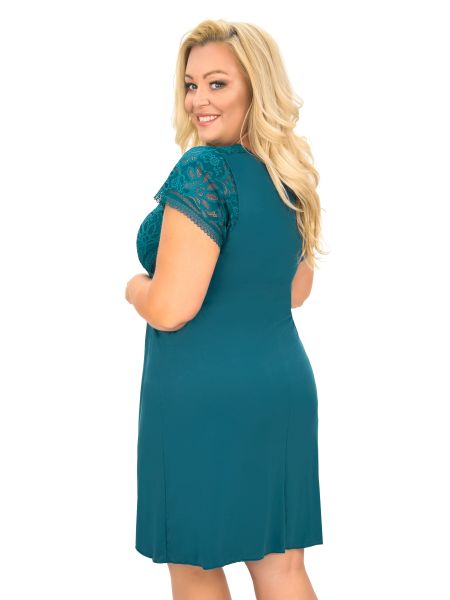 Elegancka koszula nocna - Silvana plus size petrol - 3