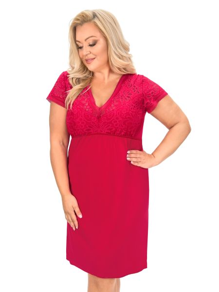 Elegancka koszula nocna - Silvana plus size malinowy - 2