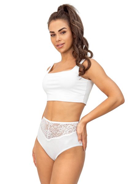 Höschen aus Baumwolle mit hoher Taille - 243 weiß - 2
