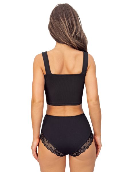 Baumwollhöschen mit hoher Taille - 238 schwarz - 3