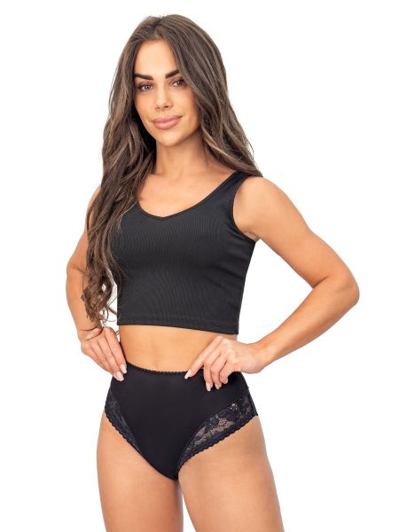 Höschen aus Spitze mit hoher Taille - 235 schwarz - 3