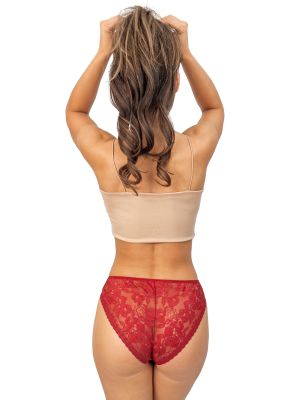 Damen-Höschen mit Spitzenrücken - 233 burgundy