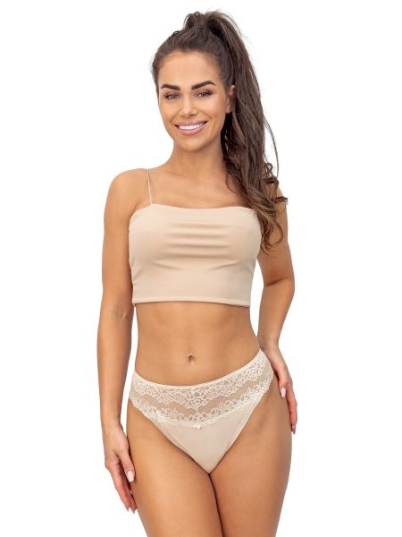 Bequemer beiger Spitzen-Tanga - 230 beige - 2