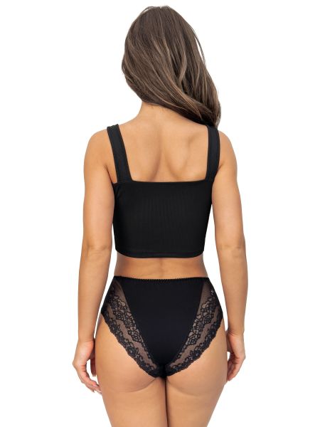 Höschen mit hoher Taille und Spitze - 228 schwarz - 4