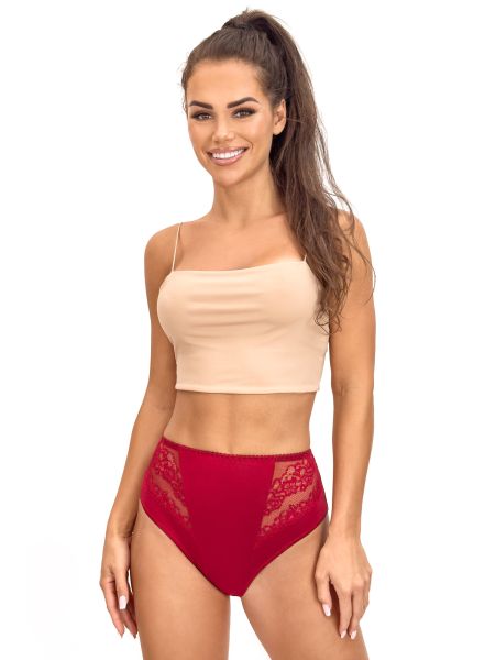 Bequemes Höschen mit hoher Taille 213 - bordeauxrot