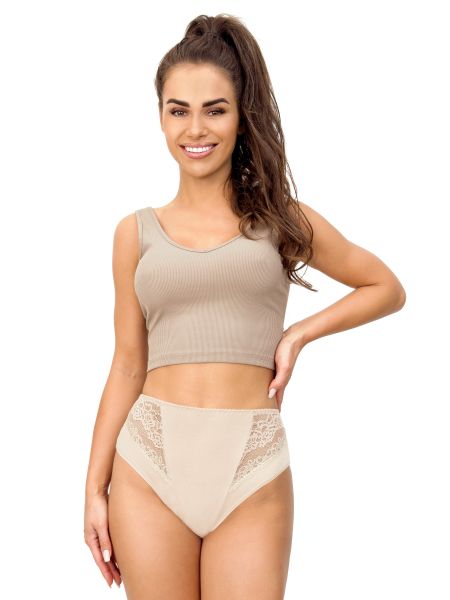 Beigefarbene Höschen mit hoher Taille - 213 beige - 2