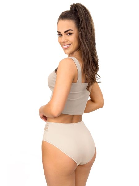 Beigefarbene Höschen mit hoher Taille - 213 beige - 3