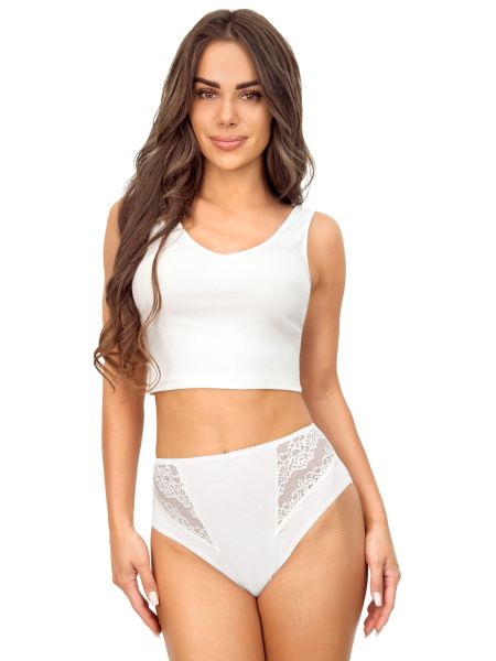 Weißes Höschen mit hoher Taille - 213 weiß - 3