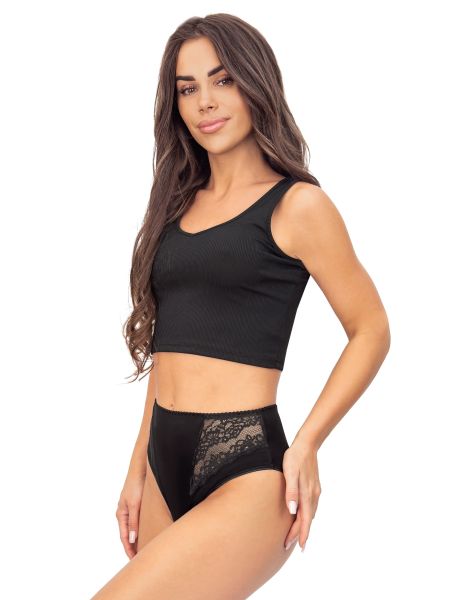 Schwarzes Höschen mit hoher Taille - 213 schwarz - 2