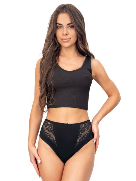 Schwarzes Höschen mit hoher Taille - 213 schwarz