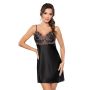Elegantes Satin Nachthemd schwarz - Sabrina - 3