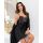 Elegantes Satin Nachthemd schwarz - Sabrina