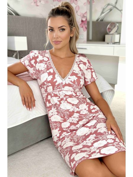 Damen-Nachthemd mit Blumenmuster – Tina