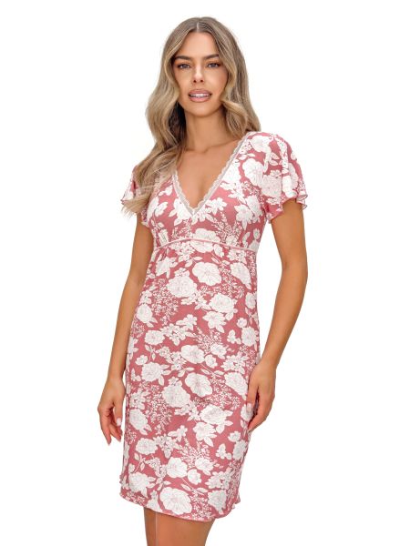 Damen-Nachthemd mit Blumenmuster – Tina - 3