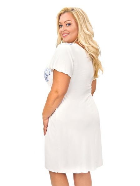 Nachtkleid in Ecru mit Spitze – Angela Plus Size - 3