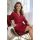 Eleganter Bademantel mit Spitze – Sonia Bordeauxrot