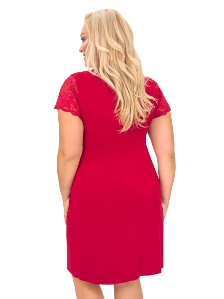 Elegantes Shirt mit Spitze – Sonia Plus Size in Bordeauxrot - 3