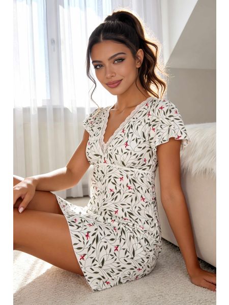 Damen-Nachthemd mit Blumenmuster – Melisa