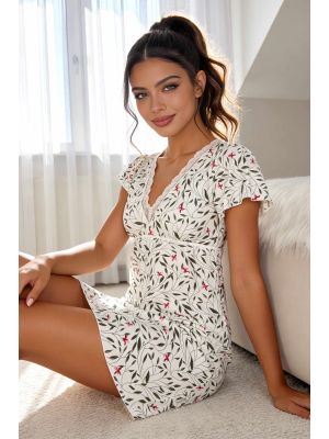 Damen-Nachthemd mit Blumenmuster – Melisa