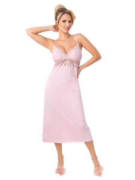 Langes elegantes Nachthemd – Jasmine long rosa - 2