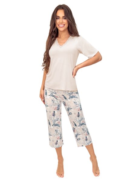 Damenpyjama mit 3/4-Hosen – Goya 3/4 - 2
