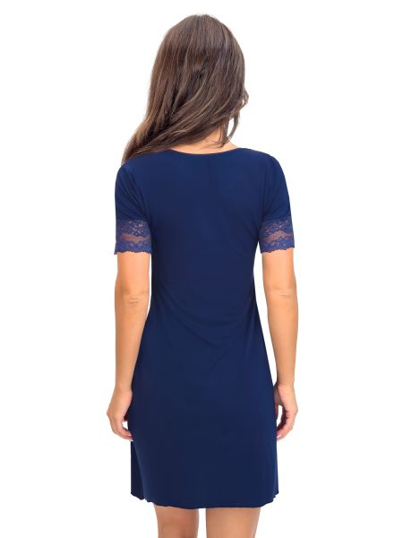 Damen-Nachthemd in Marineblau – Linda Marineblau - 3