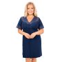 Elegantes dunkelblaues Nachthemd – Linda Plus Size Dunkelblau - 3
