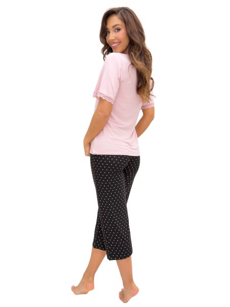 Damen-Pyjama mit Punkten aus Viskose – Pati 3/4 - 3