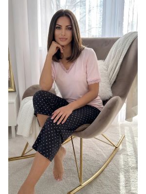 Damen-Pyjama mit Punkten aus Viskose – Pati 3/4