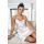 Satin-T-Shirt in Ecru mit Spitze – Julia Ecru