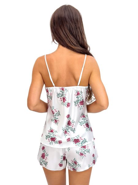 Satin-Pyjama für Damen mit Blumenmuster – Julia 1/2 - 3