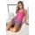 Baumwollpyjama mit Karomuster – Molly-Oberteil in Fuchsia