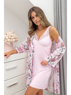 Rosa Nachthemd mit Spitze – Gabriela