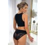 Schwarze Damen-Slips aus Baumwolle mit Spitze – 264 - 2