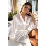 Satin-Bademantel in Creme – Ariela - 2