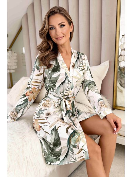 Eleganter Bademantel mit Blumenmuster – Olivia
